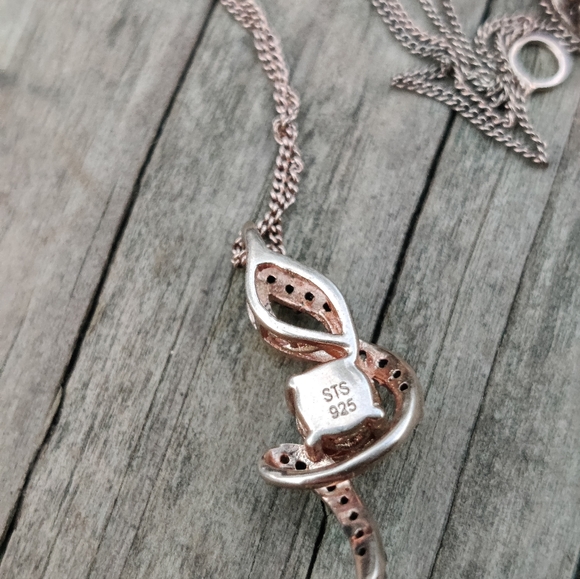 Vintage sterling Niassa ruby and black spinel necklace - Picture 11 of 13